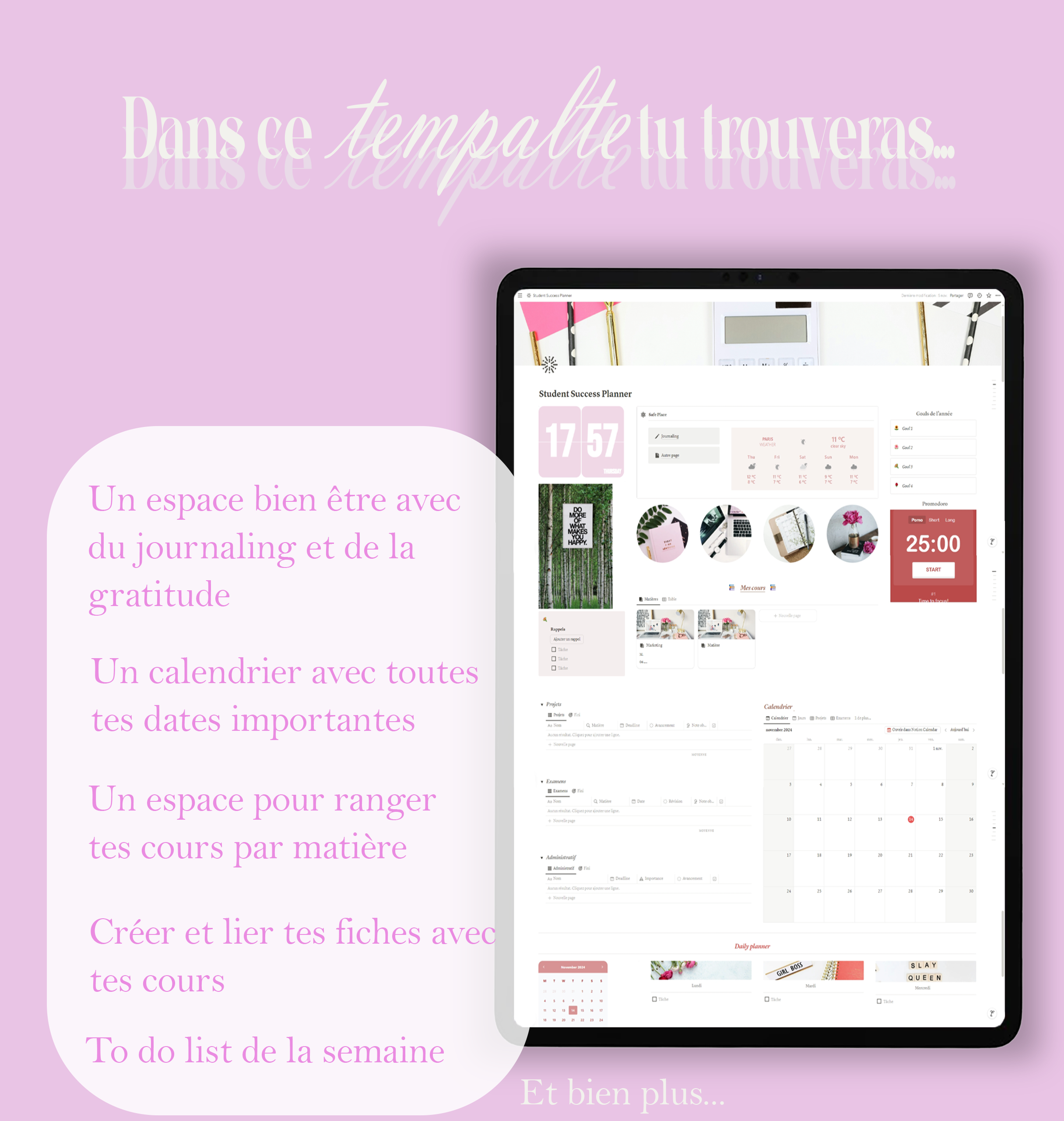 Template Student Success Planner - Organise tes études – Image 2